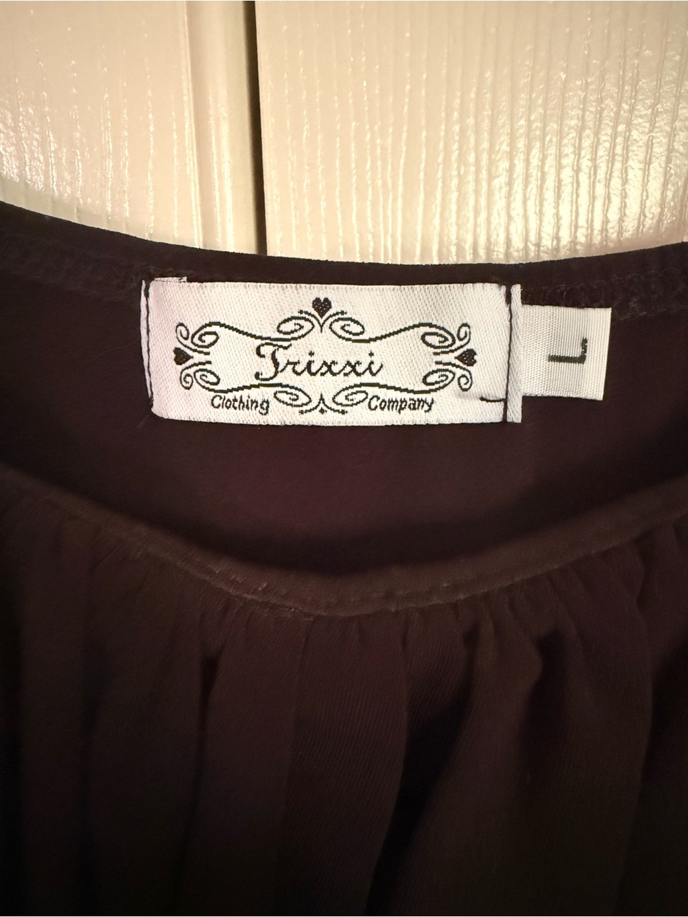 Trixxi Black Mini Dress with Purple Floral Panel and Satin Sash - Picture 3 of 3